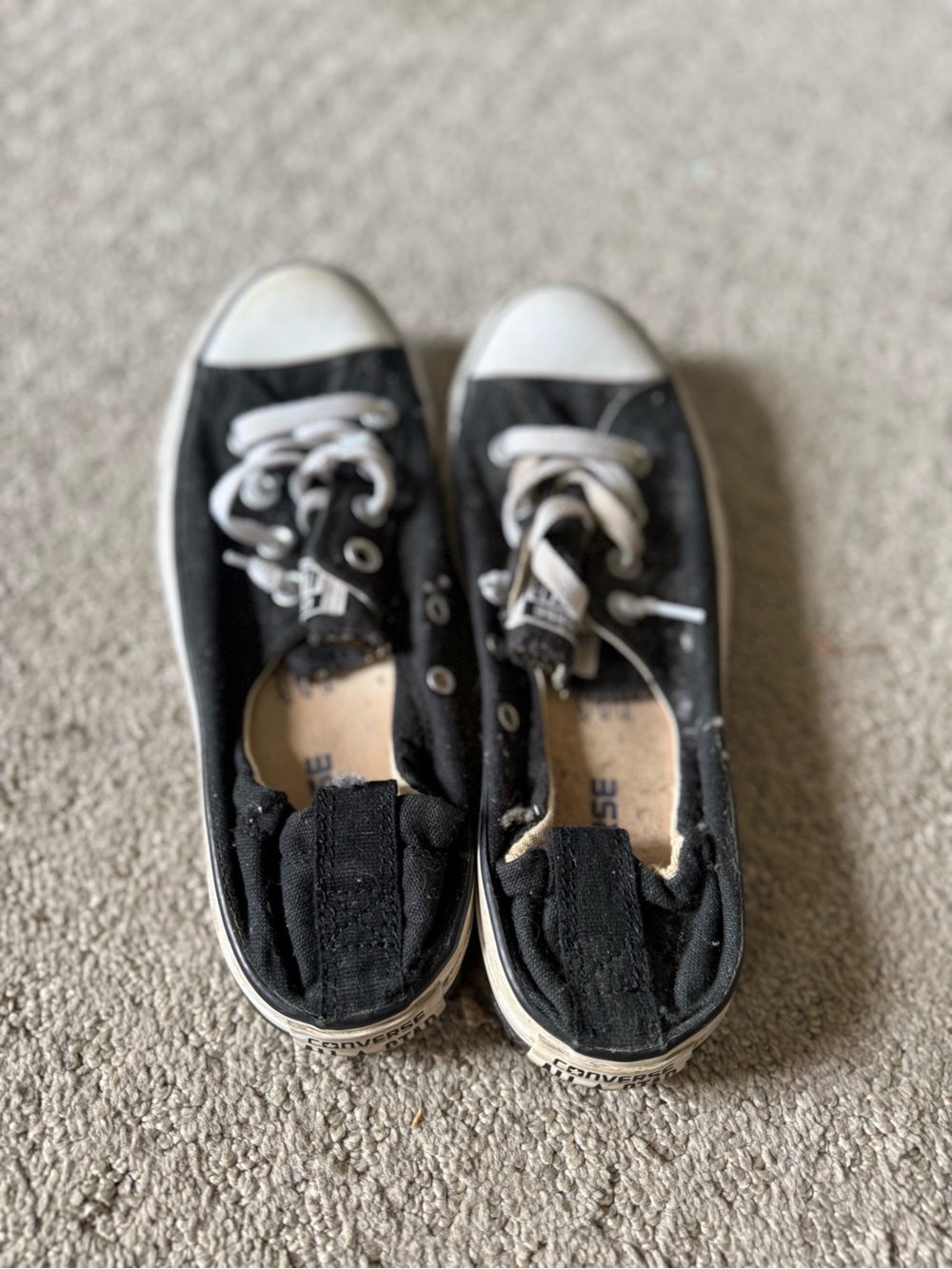 Converse Black Canvas Low-Top Sneakers with White Accents